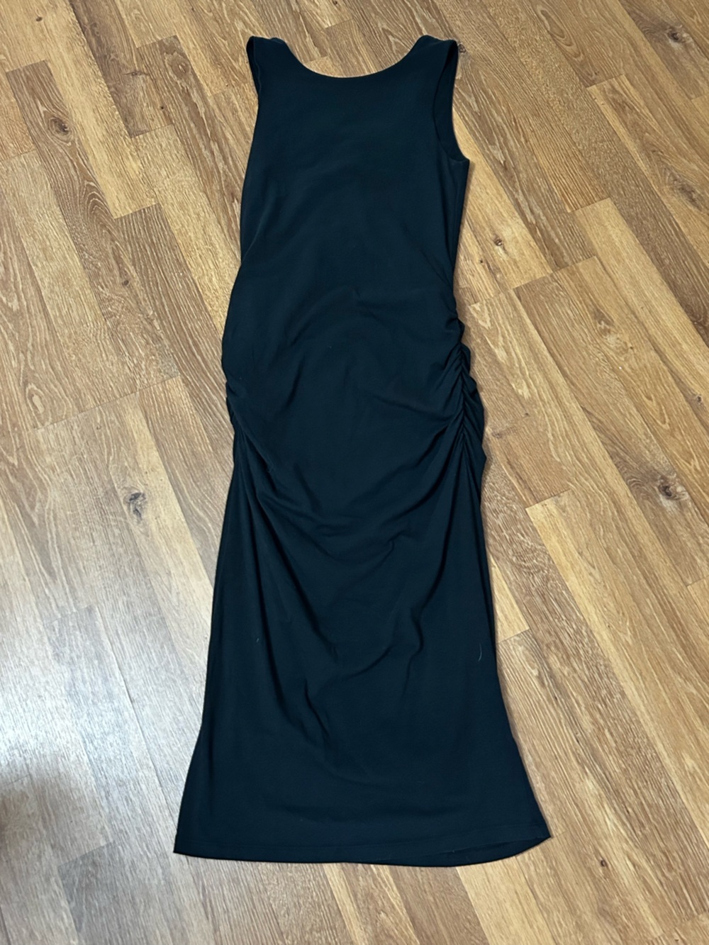 Athleta Black Maxi Dress with Side Ruched Detail